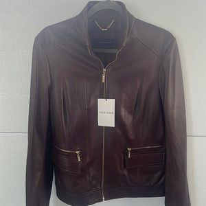 NWT Lamb Skin Cole Haan trendy jacket